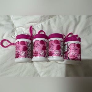 Pink Antibacterial Hand Wipes Keychain